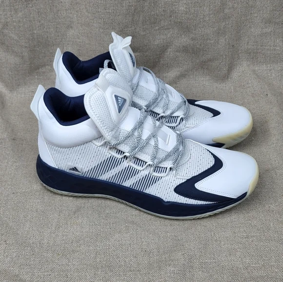 adidas Pro Boost Mid Mens Shoes Size 13 Color: Footwear White/Navy Blue/Chalk